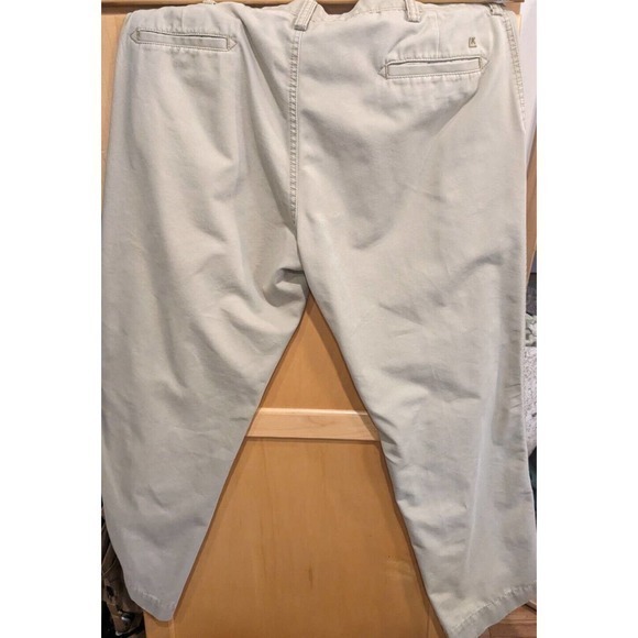 LK Life Khaki Mens 40W X 31L (hemmed) Straight Fit Flat Front Pants Tan - Picture 2 of 7
